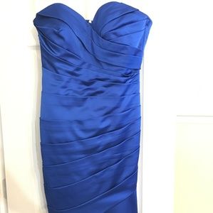 David's bridal royal blue mermaid ruffled gown